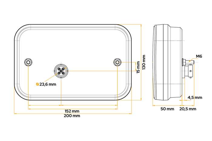 Feu arrière Fristom FT-270 LED 6 fonctions droit