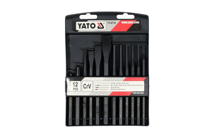 Ciseaux à froid et poinçons YATO YT-4714, 12 pcs.