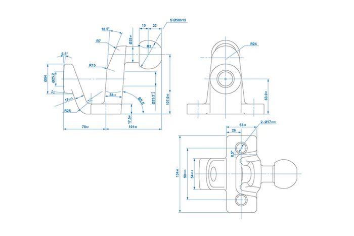 Boule d'attelage double fonction ProPlus 341216V01, entraxe de 50 mm, capacité de remorquage de 3 500 kg