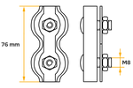 Serre câble double selle DROMET ZLS.8 pour câbles de 8 mm