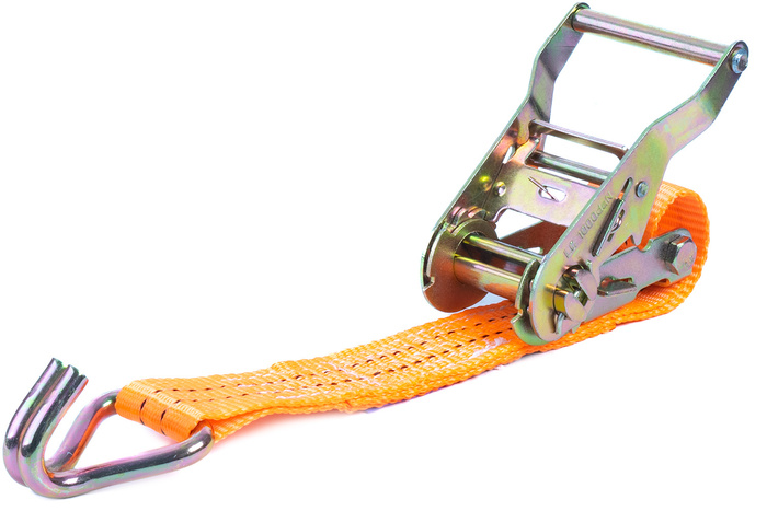 Ensemble de quatre courroies de transport UNITRAIER 3 m/25 mm/1 t orange avec tendeur