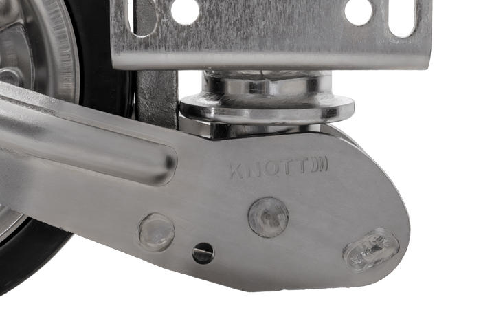 Roue jockey renforcée KNOTT ATK60 avec poignée 350 kg 60 mm 785-1020 mm