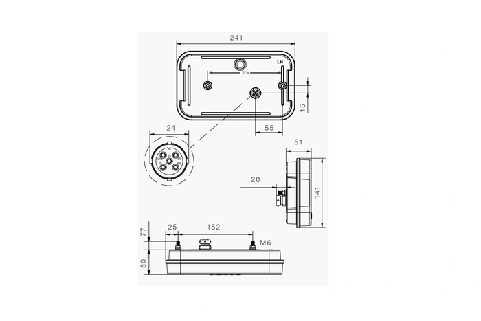 Feux arrière à LED ASPÖCK MULTILED IV + faisceau ASPÖCK 5 m 13 broches
