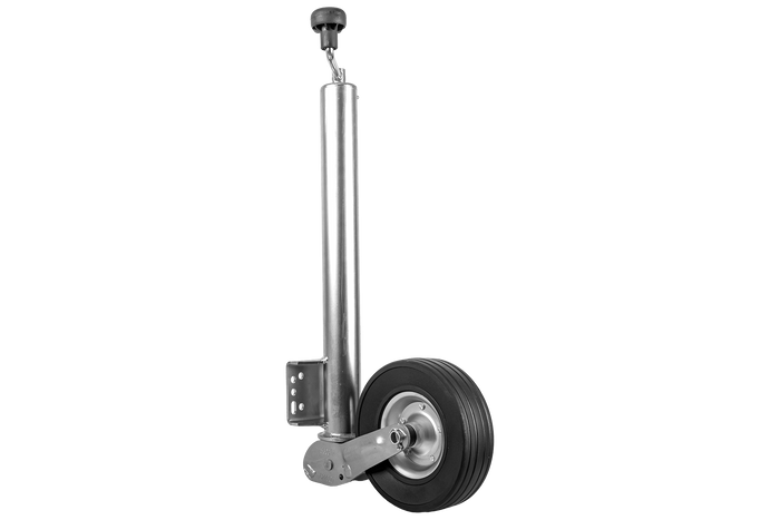 Roue de support, jockey automatique WINTERHOFF VK 60-BLH-255 SB avec poignée, 500 kg, 60 mm, 670-905 mm