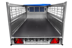 Remorque grillagée 200x106 avec bâche plate bleue, ridelles grillagées et roue jockey - Garden Trailer 200 KIPP