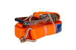 Ensemble de quatre courroies de transport UNITRAILER 15 m/50 mm/5 t orange avec tendeur