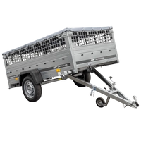 Remorque légère sur ressorts 230x125 UNITRAILER GARDEN 230/R KIPP avec côtés en filet, châssis H-0 et bâche grise