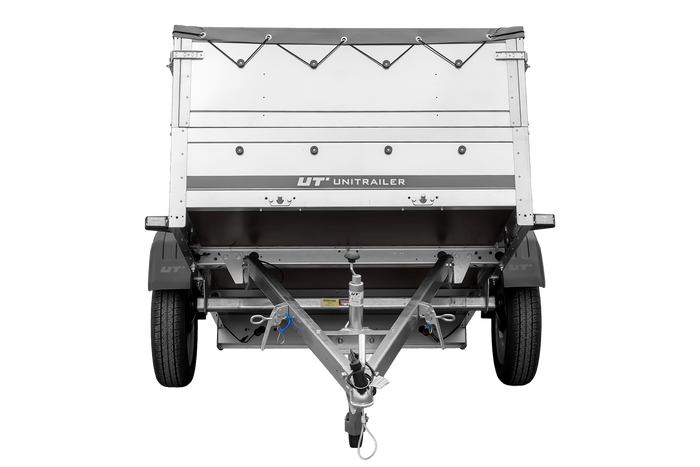 Remorque légère 200x125 UNITRAILER GARDEN 201 KIPP avec ridelles supplémentaites et bâche grise