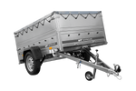 Remorque légère sur ressorts 200x125 UNITRAILER GARDEN 201/R KIPP avec ridelles BIS, cadre H-0 et bâche grise