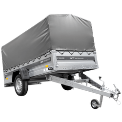 Remorque porte-voitures 264x125 UNITRAILER FORCE 264 KIPP avec châssis H-800 et bâche grise