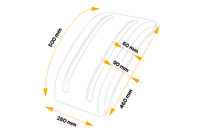 Demi-garde-boue pour remorque DOMAR D10228, passage de roue 460/280mm