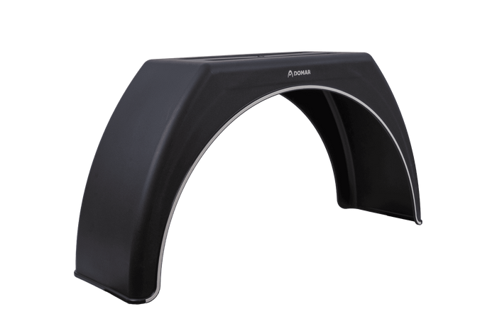Garde-boue de remorque 15-17,5" DOMAR DK3112, passage de roue plat 950/280 mm avec garniture blanche