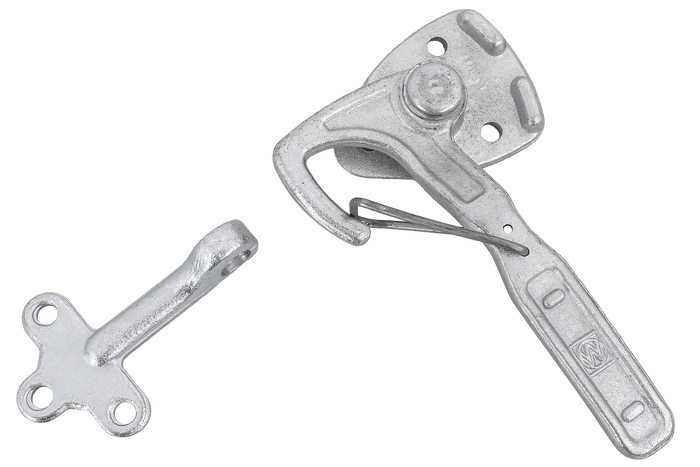 Attelage latéral gauche avec fixation WINTERHOFF WV 10-L + WVG 10-A, fermeture latérale complète remorque