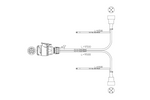 Faisceau électrique MANTES pour remorque de bateau, 9,5 m, prise 13 broches, 2 baïonnettes 5 broches