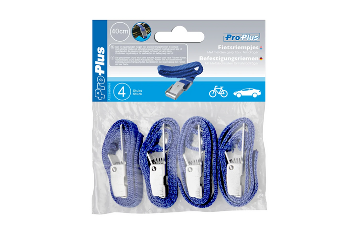 Lot de 4 sangles de fixation pour vélo ProPlus 330285, longueur 30 cm