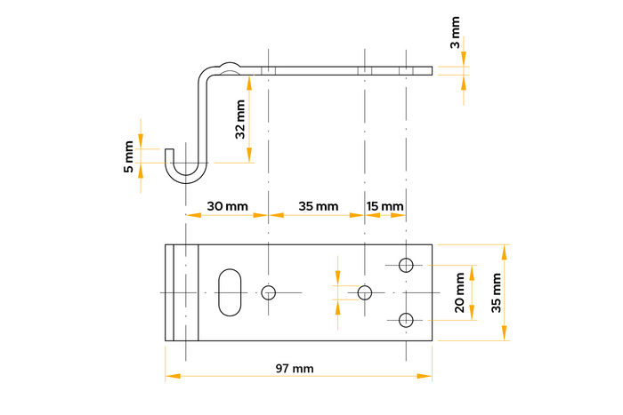 Support d'attelage latéral WINTERHOFF BVG 70-A pour attelage latéral de remorque