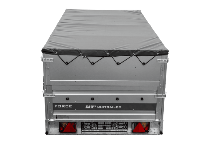 Remorque légère 264x125 UNITRAILER FORCE 264 KIPP avec ridelles BIS, châssis H-0 et bâche grise