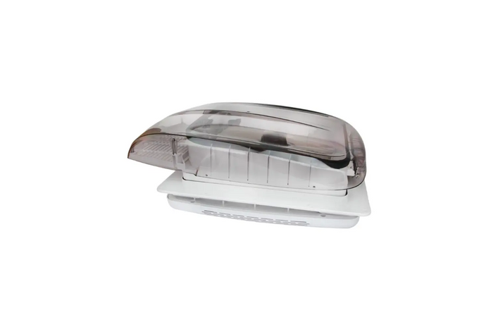 Ventilateur de toit automatique PUNDMANN PLUS pour camping-car avec éclairage et store enrouleur 400×400 mm