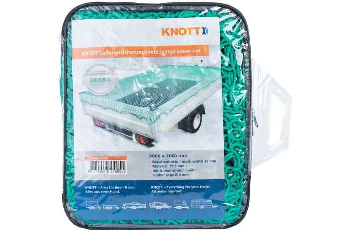 Filet de transport pour remorque KNOTT 2000x3000 avec cordon élastique