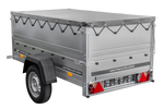 Remorque mono-essieu 200x106 UNITRAILER GARDEN 200 KIPP avec ridelles BIS, châssis H-0 et bâche grise
