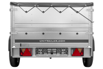 Remorque légère 200x125 UNITRAILER GARDEN 201 KIPP avec ridelles supplémentaires, châssis H-0 et bâche grise