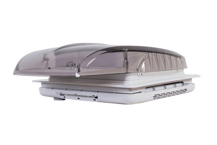 Ventilateur de toit automatique PUNDMANN PLUS FAN pour camping-car avec éclairage et store enrouleur 400×400 mm