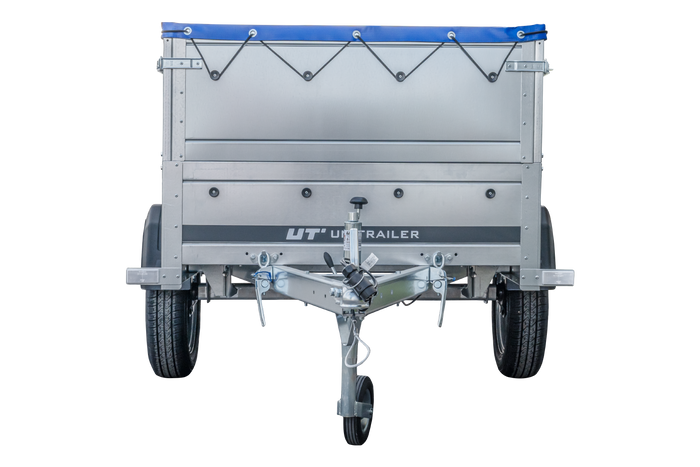 Remorque à un essieu 200x106 UNITRAILER GARDEN 200 KIPP avec côtés BIS et bâche bleue