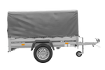 Remorque à un essieu 200x125 UNITRAILER GARDEN 201 KIPP avec châssis H-800 et bâche grise