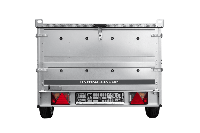 Remorque à un essieu sur ressorts 264x125 UNITRAILER GARDEN 264/R KIPP avec ridelles supplémentaires et capot en aluminium