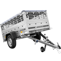 Remorque grillagée 200x106 avec bâche plate grise, tiges de support bâche, ridelles grillagées et roue jockey - Garden Trailer 200 KIPP