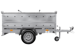 Remorque légère sur ressorts 200x125 UNITRAILER GARDEN 201/R KIPP avec ridelles supplémentaires et capot en aluminium