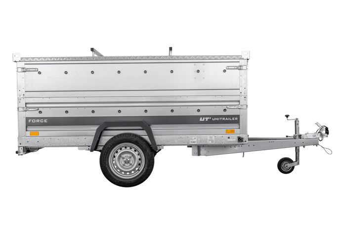 Remorque à un essieu sur ressorts 230x125 UNITRAILER FORCE 230/R KIPP avec côtés BIS et couvercle en aluminium