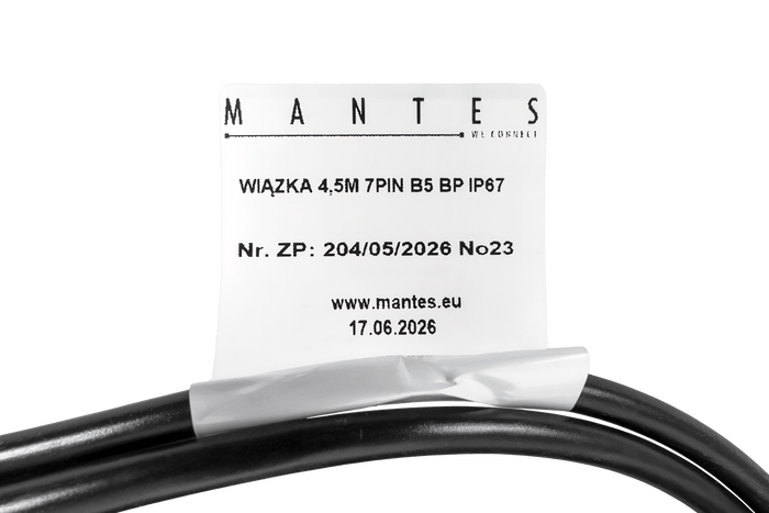 Faisceau électrique MANTES pour remorque de bateau, 4,4 m, prise 7 broches, 2 baïonnettes 5 broches