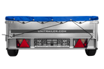 Remorque sur ressorts 200x125 UNITRAILER GARDEN 201/R KIPP avec châssis H-0 et bâche bleue