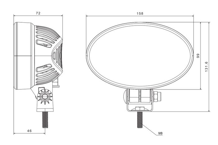 Lampe de travail LED réflecteur FRISTOM FT-367, 15xLED, 6100lm