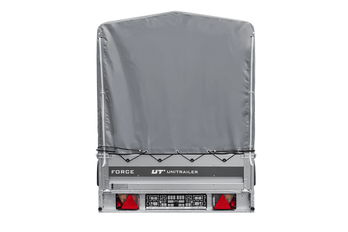 Remorque à un essieu sur ressorts 264x125 UNITRAILER FORCE 264/R KIPP avec châssis H-1100 et bâche grise
