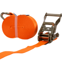 Courroie de transport orange UNITRAIER 10 m/25 mm/1 t avec tendeur