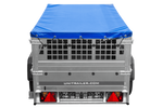 Remorque à un essieu 200x106 UNITRAILER GARDEN 200 KIPP avec côtés en filet et bâche bleue
