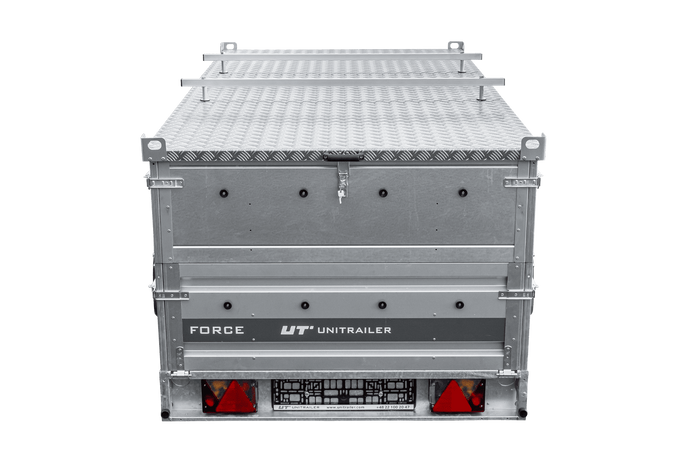 Remorque à un essieu sur ressorts 264x125 UNITRAILER FORCE 264/R KIPP avec côtés BIS et couvercle en aluminium