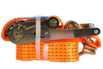 Ensemble de quatre courroies de transport UNITRAIER 3 m/50 mm/5 t orange avec tendeur