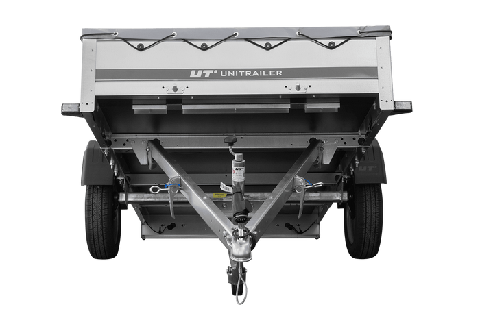 REMORQUE DE JARDIN 264 KIPP AVEC ROUE JOINTE ET COUVERCLE PLAT GRIS