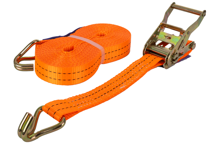 Ensemble de quatre courroies de transport UNITRAIER 12 m/35 mm/2 t orange avec tendeur