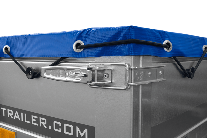 REMORQUE DE JARDIN 264 KIPP AVEC ROUE JOINTE, CHÂSSIS H-0 ET BÂCHE BLEUE