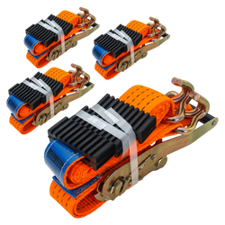 Jeu de quatre sangles de transport 3 points avec tendeur pour remorque UNITRAILER 3 m/50 mm/4 t orange
