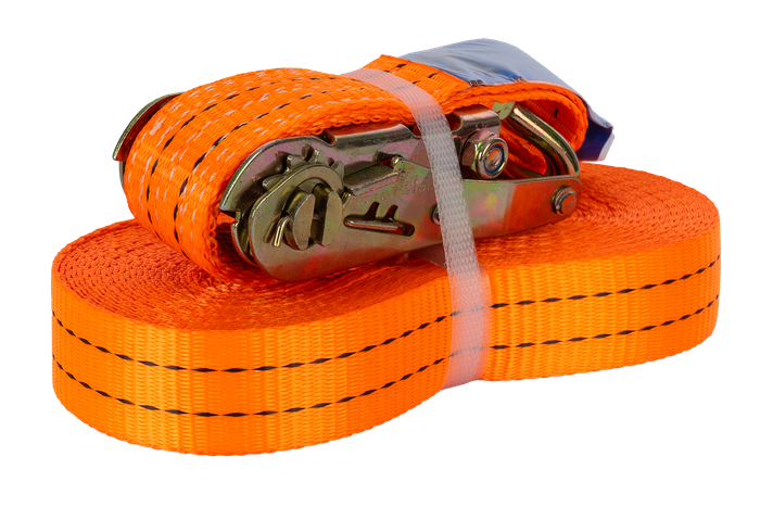 Sangle d'arrimage orange UNITRAILER 12 m/35 mm/2 t avec tendeur