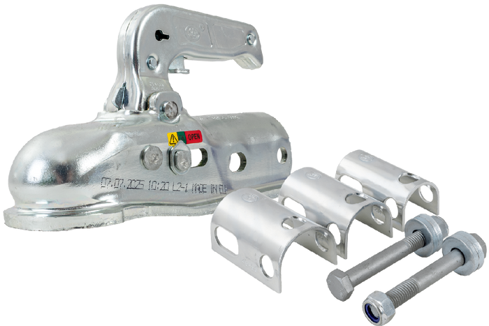 Attelage à boule STEELPRESS BC-3000.1D-00-00+Z2 pour remorque de 3 000 kg avec timon tubulaire de 35 à 50 mm