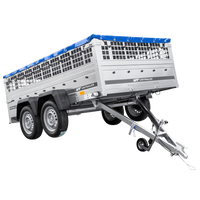 Remorque légère 264x150 UNITRAILER GARDEN 265/2 KIPP avec côtés en filet, châssis H-0 et bâche bleue