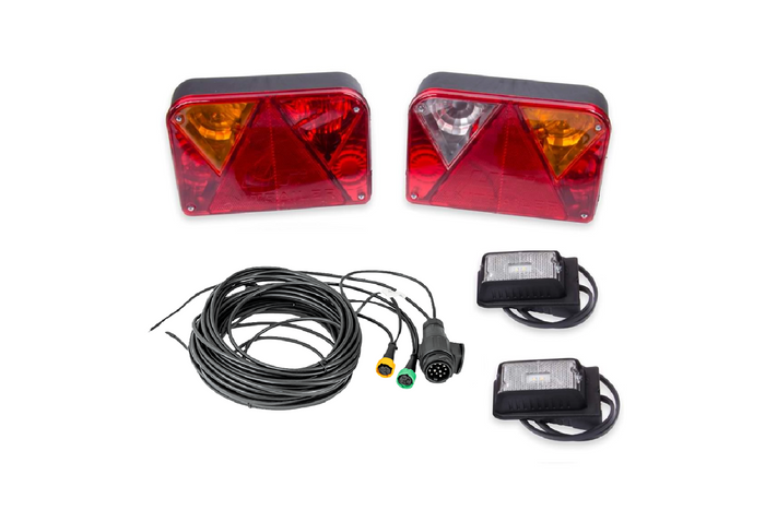 Kit éclairage : feux arrière DOBPLAST + feux de position LED DOBPLAST + faisceau MANTES 7m, 13 broches