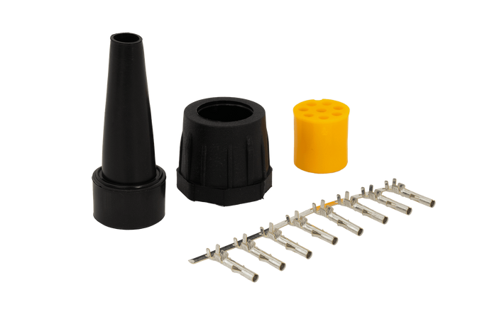 Connecteur baïonnette jaune à 8 broches 12V [gauche]