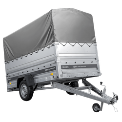 Remorque légère sur ressorts 264x125 UNITRAILER FORCE 264/R KIPP avec ridelles BIS, châssis H-800 et bâche grise